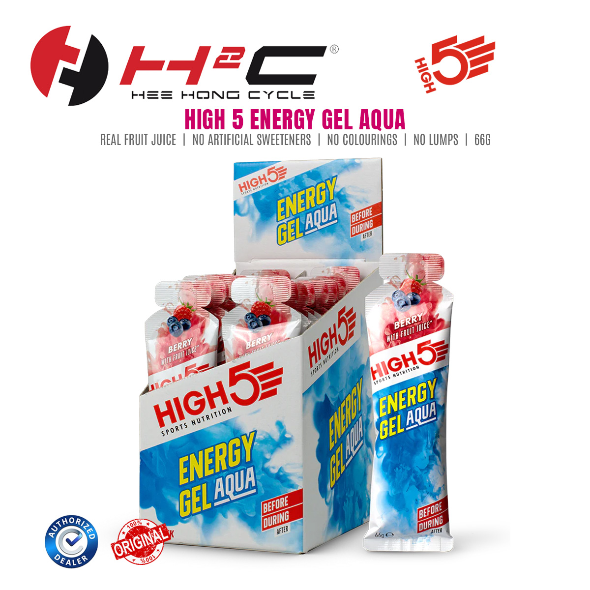 HIGH 5 FRUIT JUICE ENERGY GEL AQUA